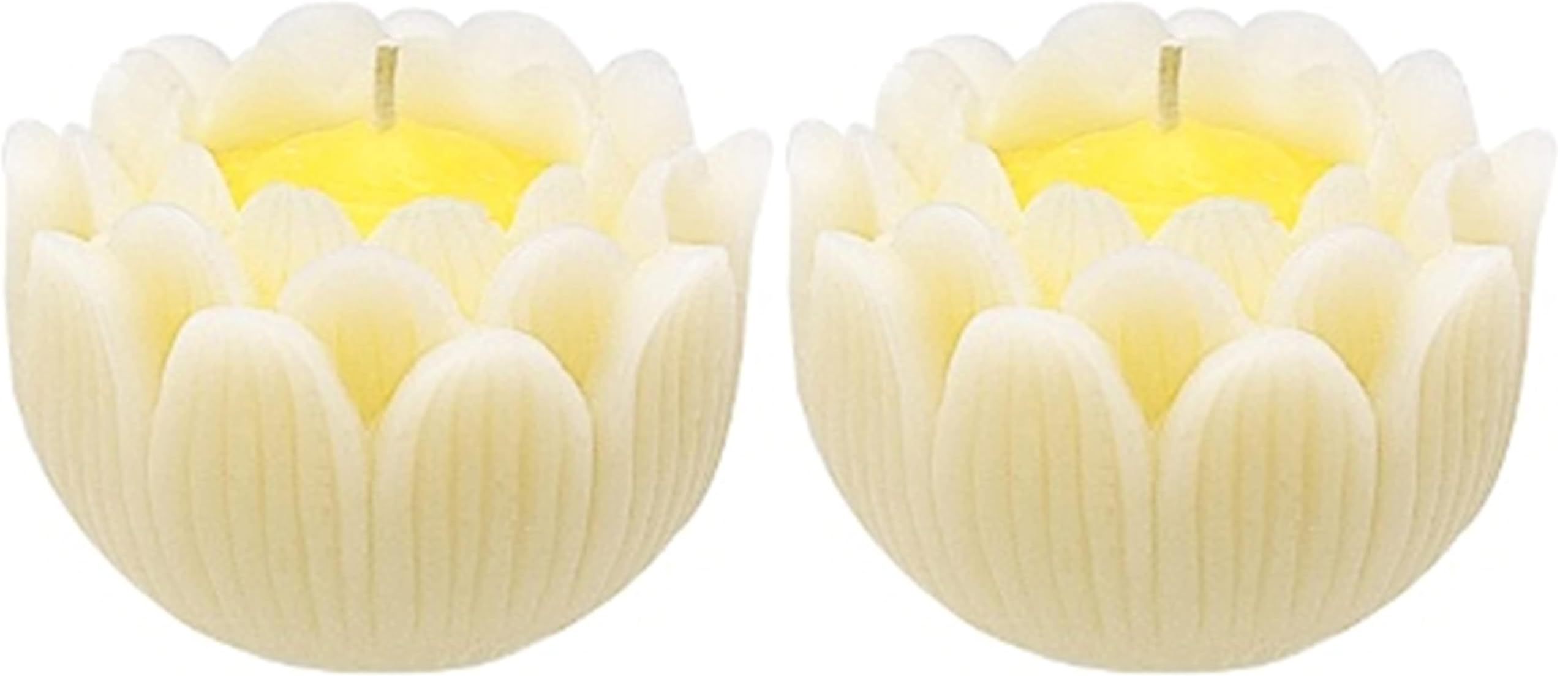 Amazon｜仏具のマルエス(Maruesu) ろうそく 蓮の花 小 アイボリー 約10
